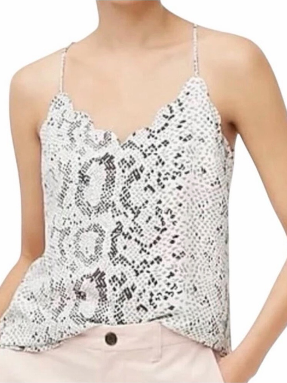 J. Crew Scalloped Snake Print Tank Top Size 4